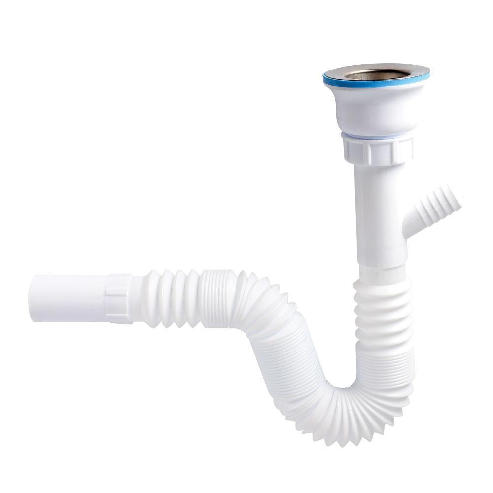 Extensible Basin Siphon With Washing Machine connector 
