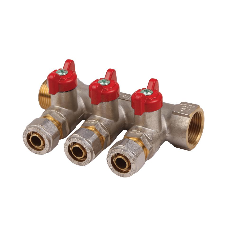 Manifolds With Valves -Red Handle 