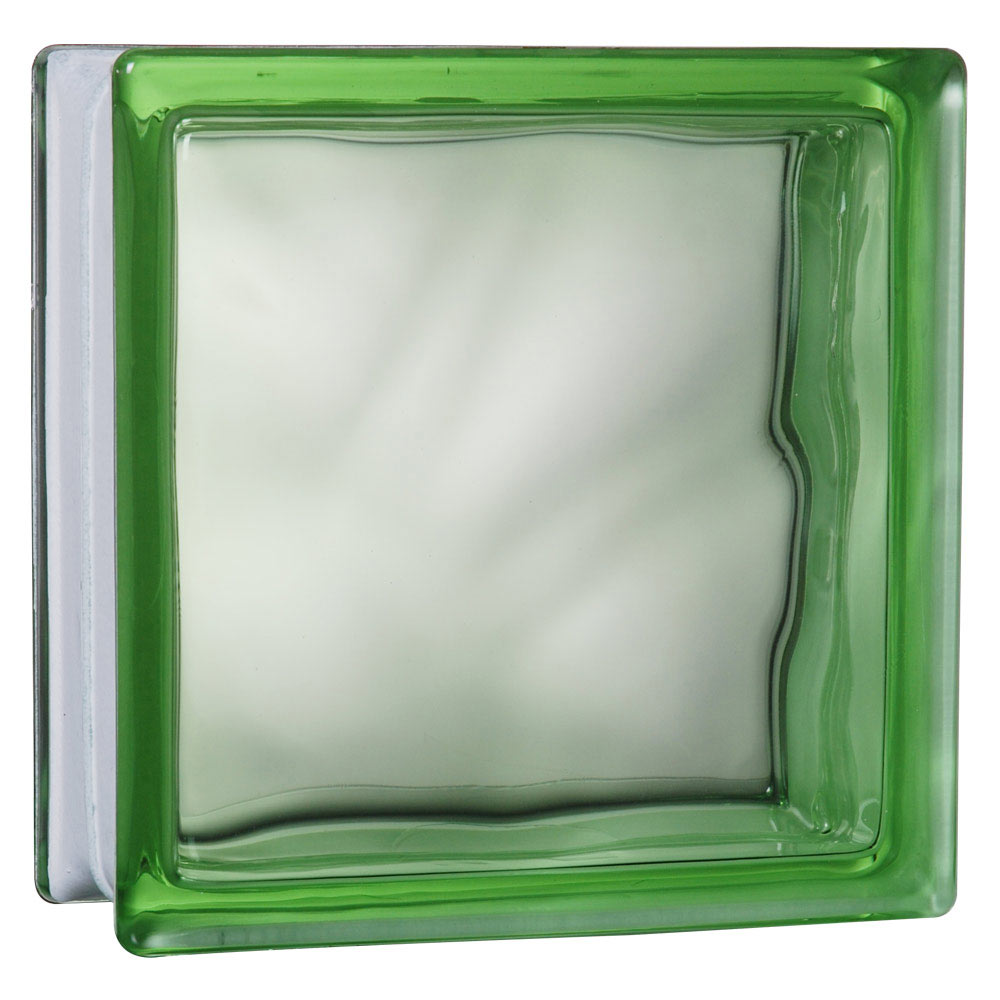 Green Wave Glass Block